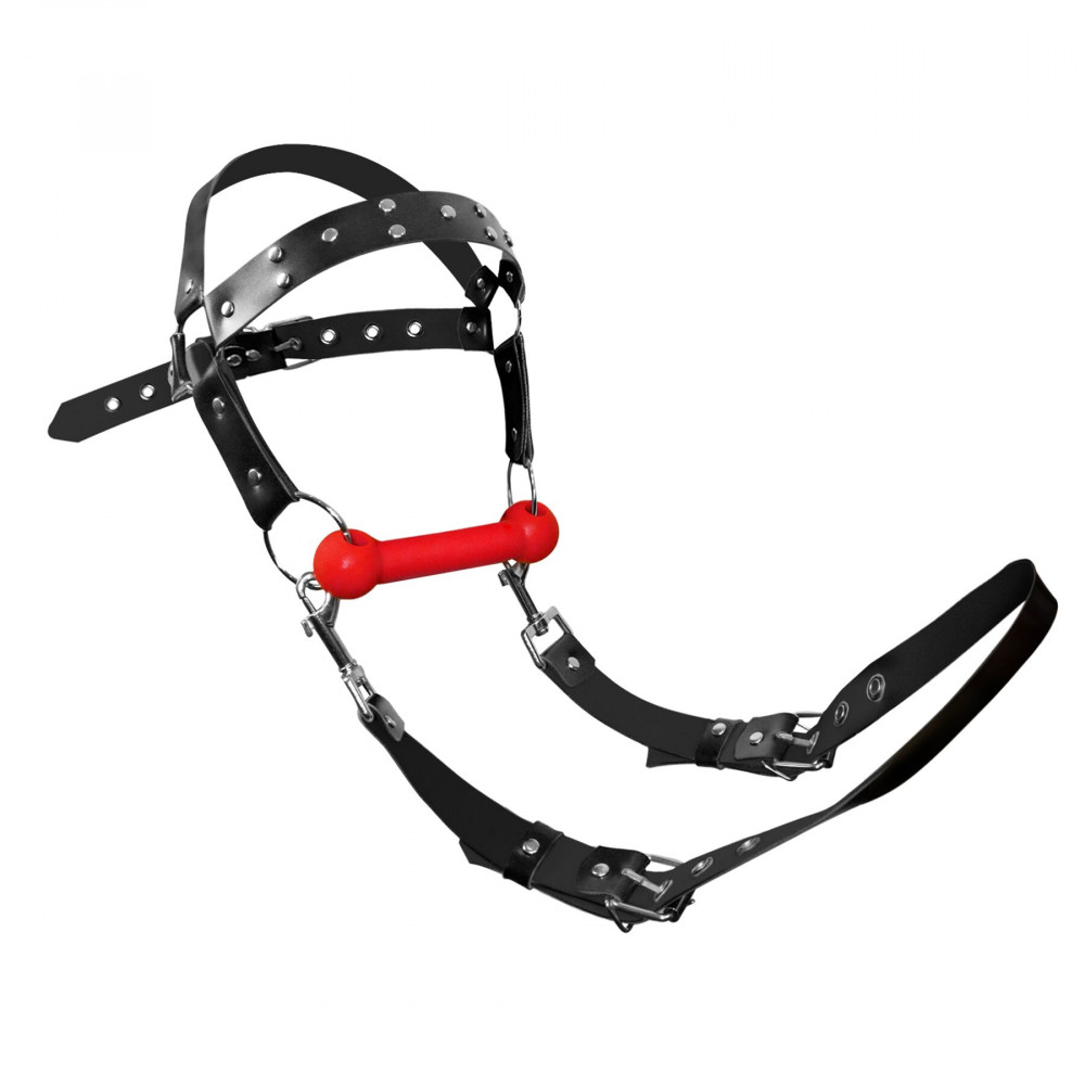 Ошейники, поводки - БДСМ кляп-упряжка  Art of Sex - BDSM Gag Harness Pony 1