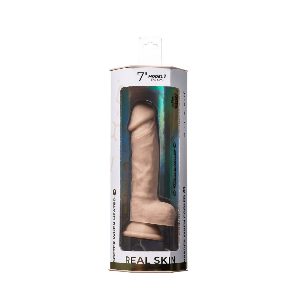Фаллоимитаторы на присоске, двойные - Фаллоимитатор SilexD Johnny Real Skin Flesh (7in MODEL 1) 5