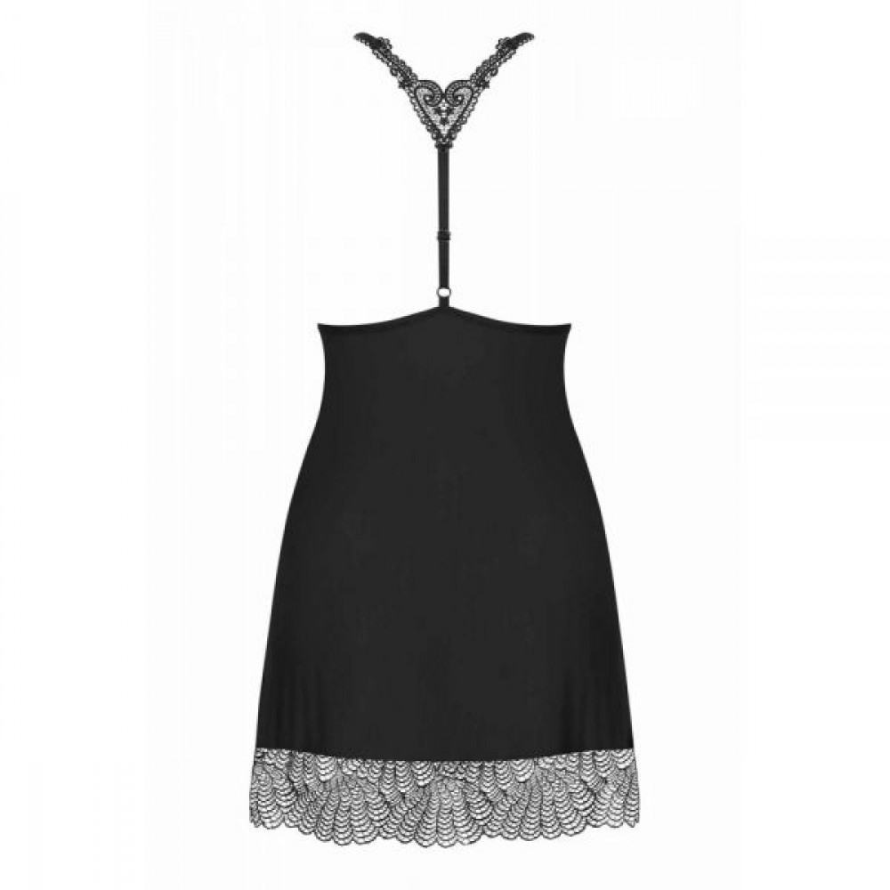 Эротическое белье - Cорочка Obsessive Chiccanta chemise & thong black S/M 3