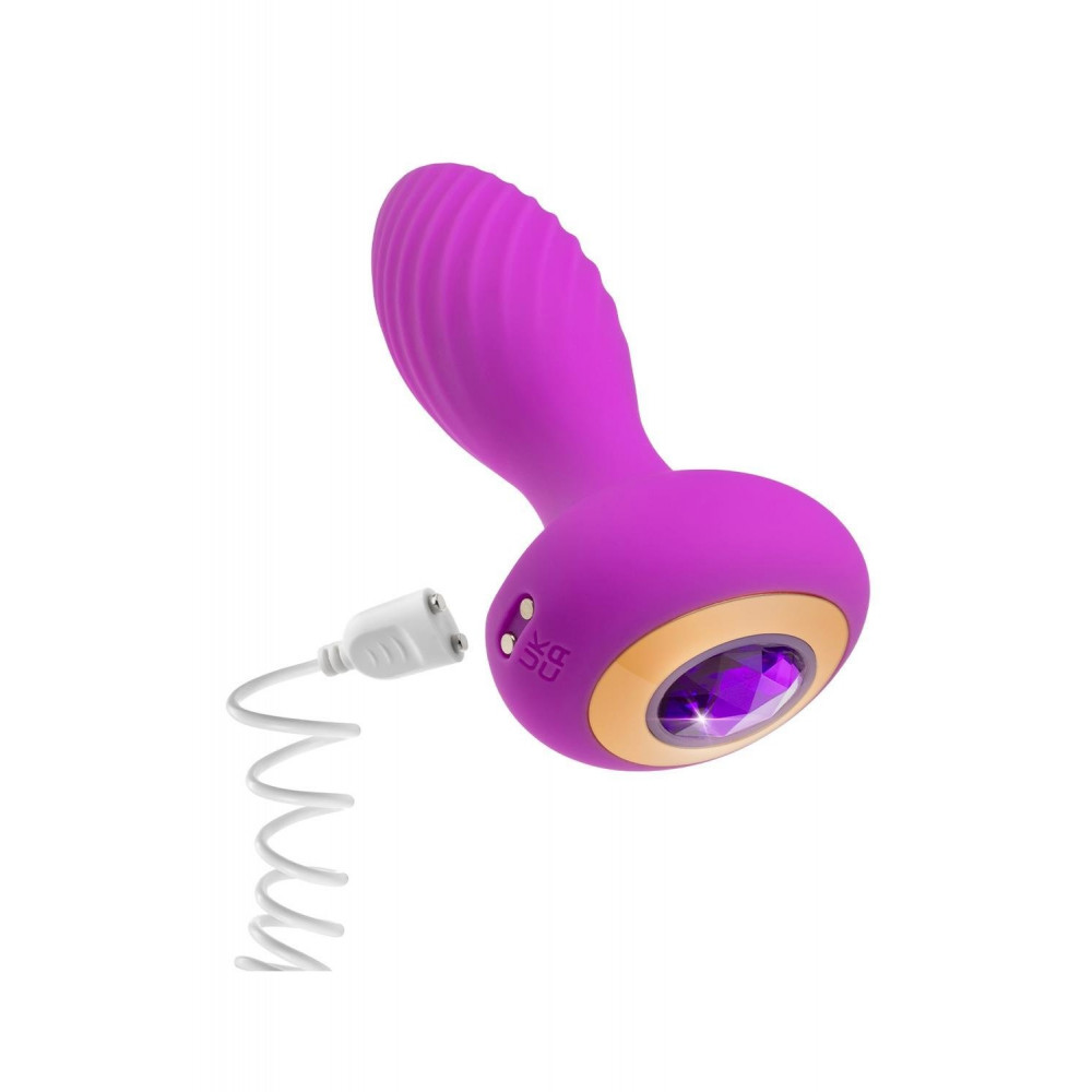 Секс игрушки - Анальный вибратор со стразом Blush Oh My Gem Charm Amethyst цвет фуксия 3