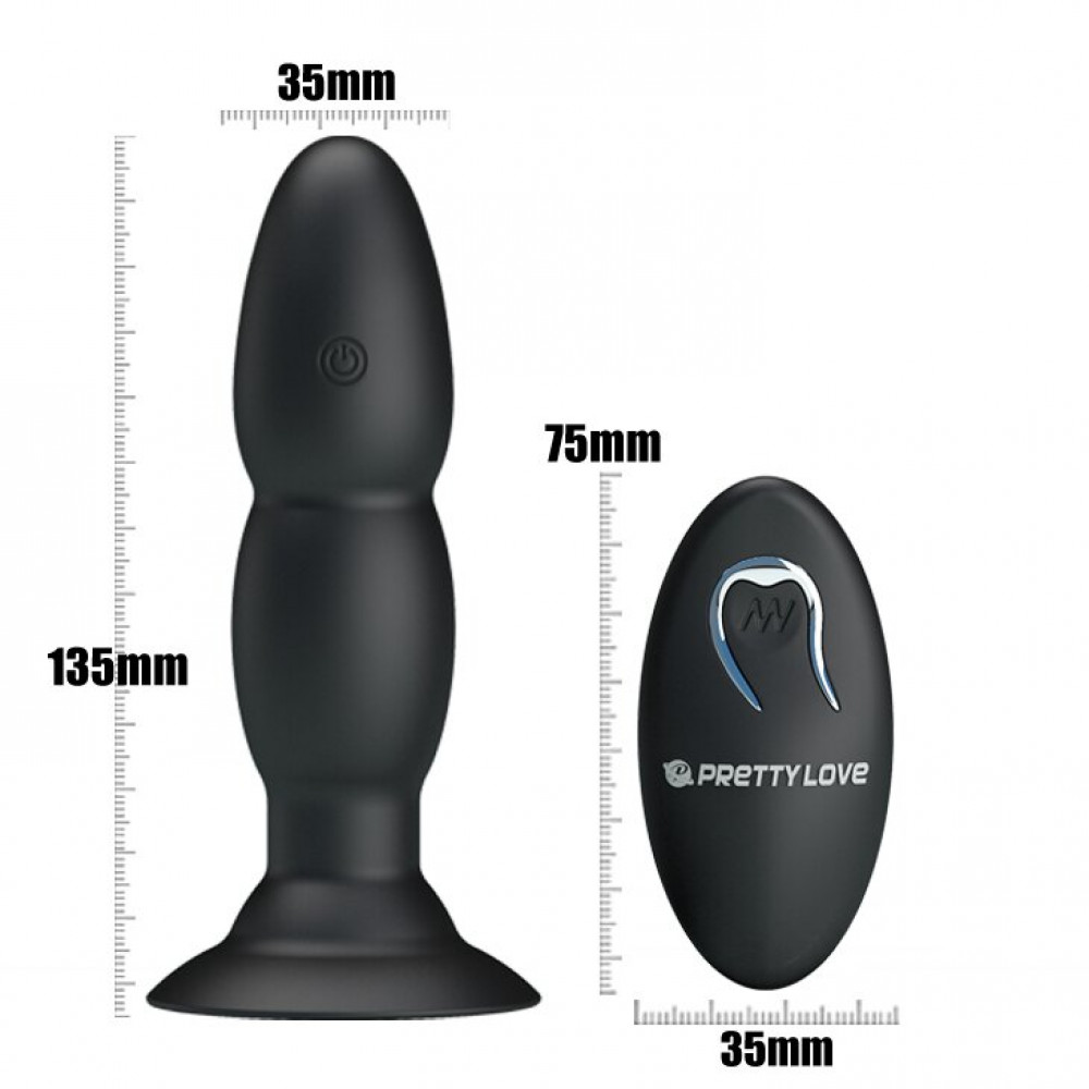 Анальные игрушки - Анальный стимулятор с вибрацией и ротацией BI-040052W 4