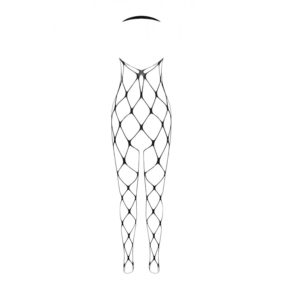 Эротическое белье - Бодистокинг крупная сетка Passion BS091 white, S/L 3