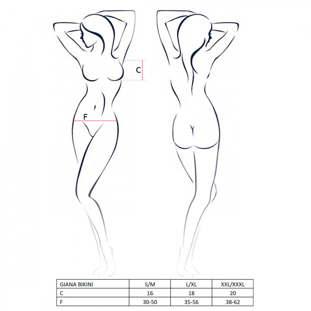 Эротические комплекты - Комплект белья GIANA BIKINI black S/M - Passion: полупрозрачные лиф и трусики с бантиками 1