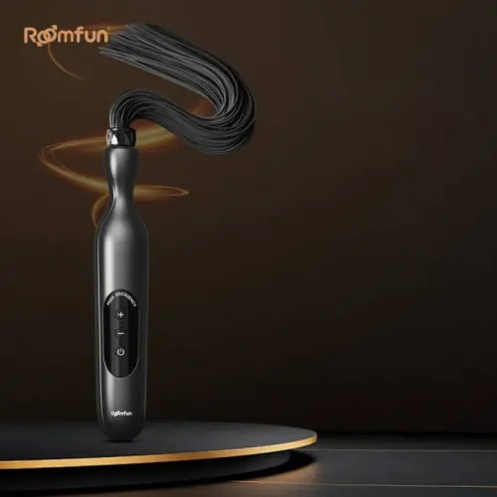 Секс игрушки - Флоггер-электрошокер Roomfun с электрическим током, черный 1