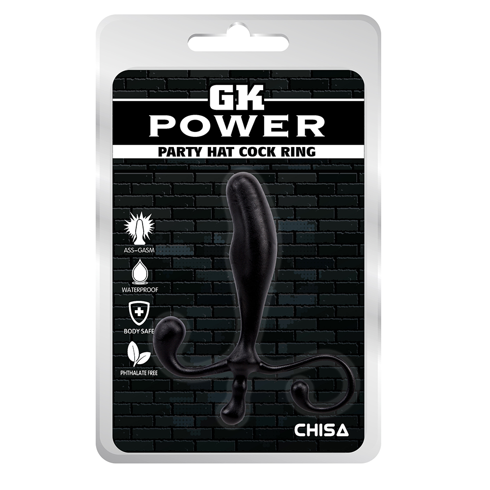Секс игрушки - Массажер простаты Chisa GK Power Party Hat Cock Ring с фигурной ручкой, черный 5