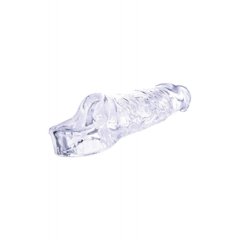 Секс игрушки - Насадка на пенис реалистичная NMC Ice Crystals Collection с вибропулей и пультом, прозрачная 3