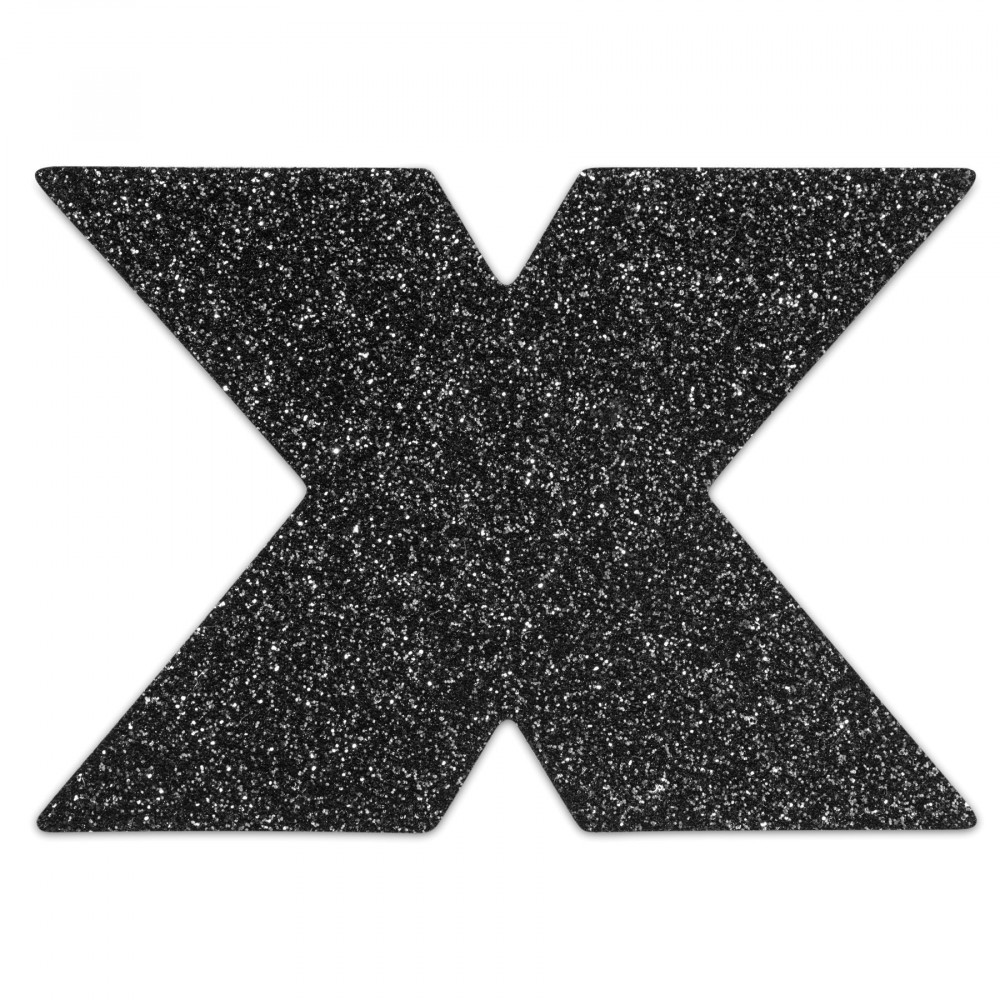 Интимные украшения - Пэстис стикини Bijoux Indiscrets Flash Cross Black, наклейки на соски 1