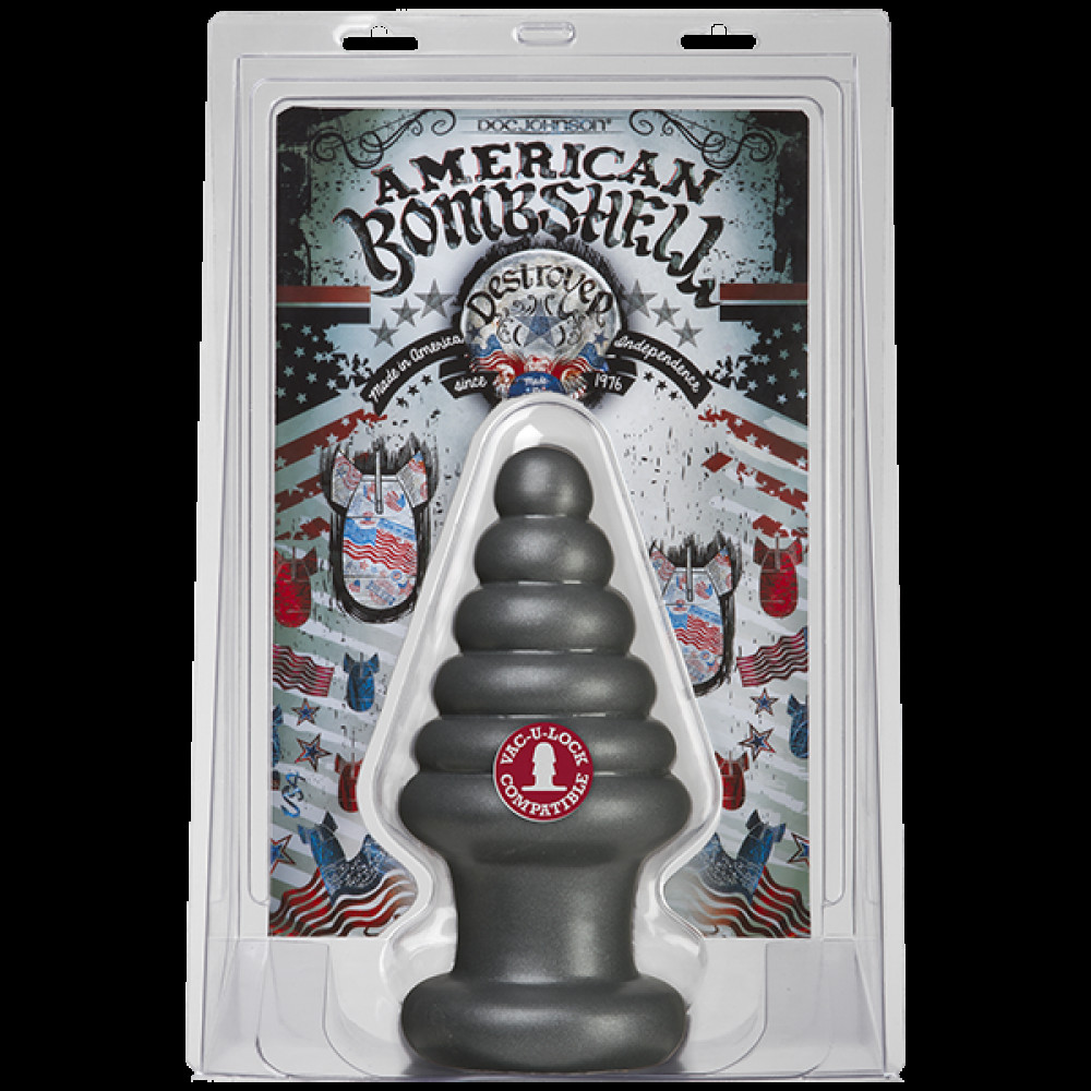 Анальные игрушки - Анальная пробка для фистинга Doc Johnson American Bombshell Destroyer Gun Metal, диаметр 10,7см 1