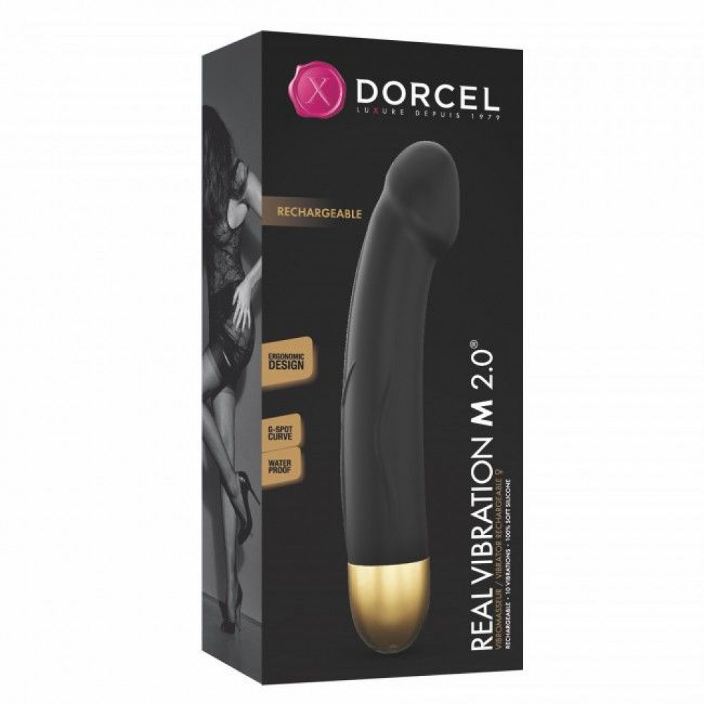 Вибратор - Вибратор Dorcel Real Vibration M Gold 2.0, диам 3,7см, перезаряжаемый, для точки G 4
