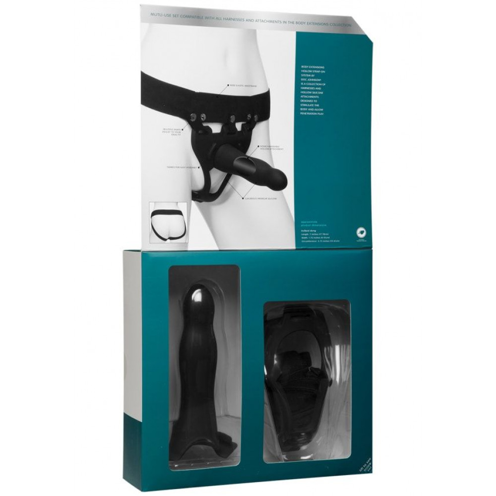 Фаллопротезы   - Страпон унисекс Doc Johnson Body Extensions - BE Daring, полая насадка 1
