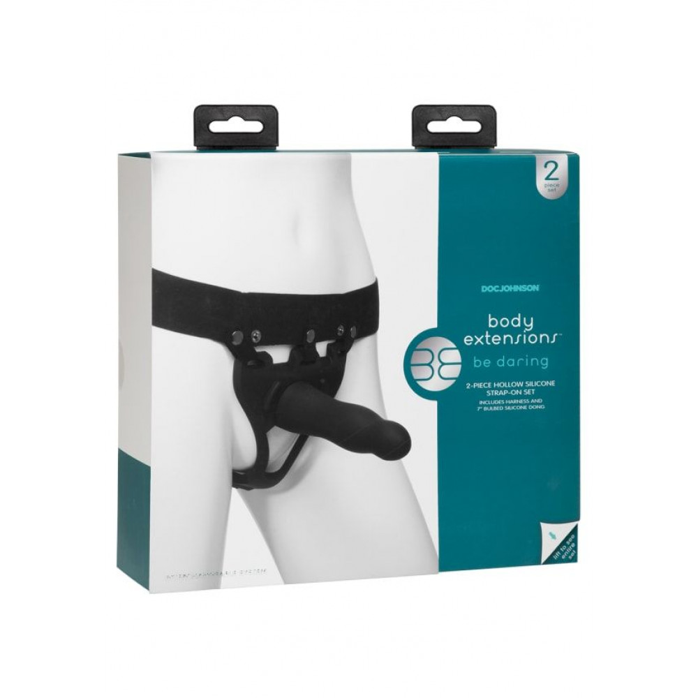 Фаллопротезы   - Страпон унисекс Doc Johnson Body Extensions - BE Daring, полая насадка 2