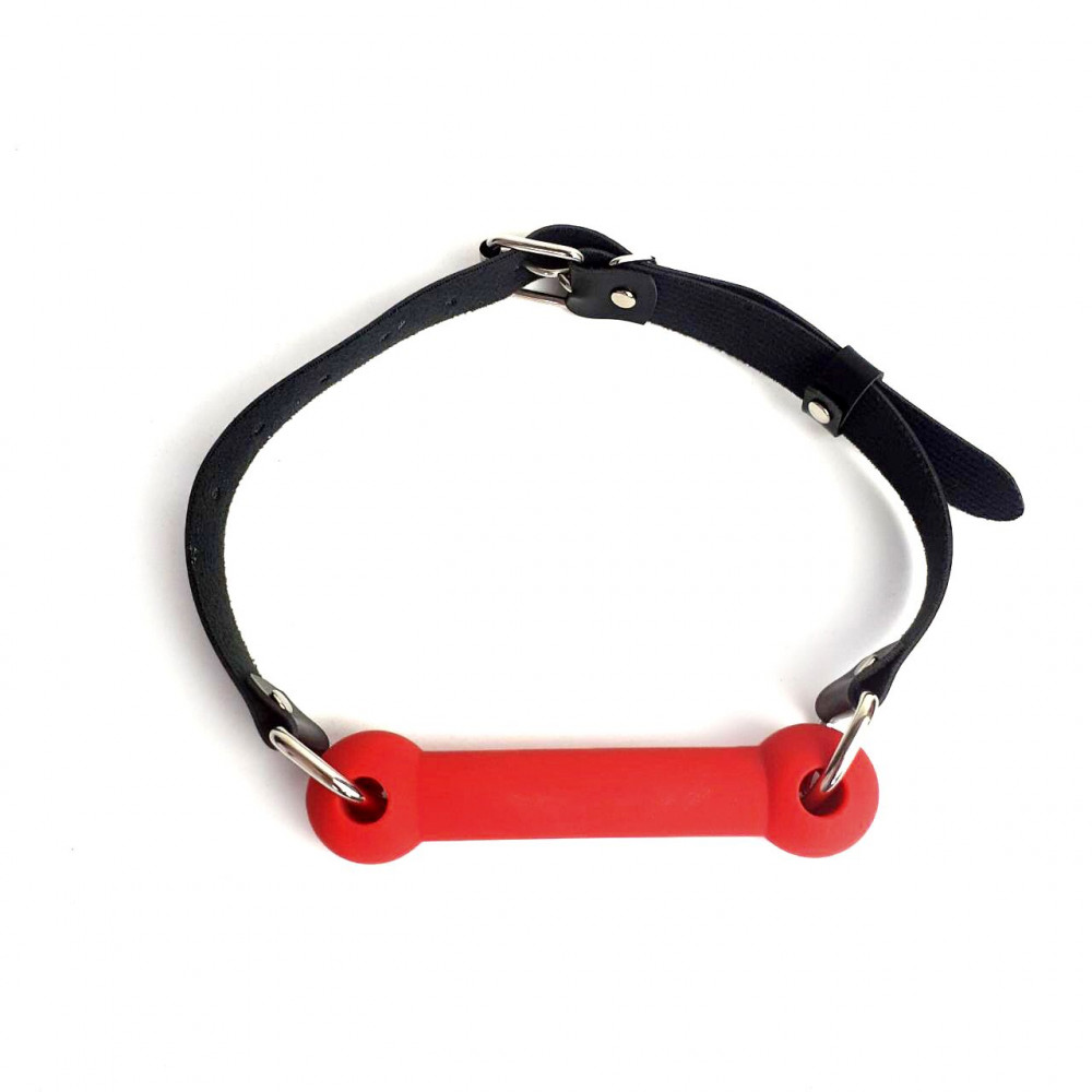 Кляп - Кляп Палка, силикон и натуральная кожа, Art of Sex - Gag Stick Silicon, Красный 3