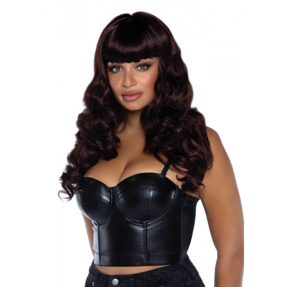 Аксессуары для эротического образа - Волнистый парик Leg Avenue Misfit Long Wavy Wig Brown, длинный, реалистичный вид, 61 см
