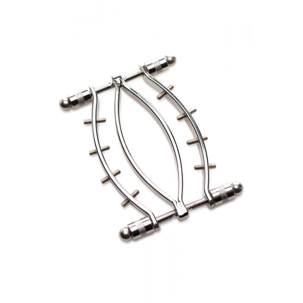 Наручники, веревки, бондажы, поножи - Зажим для половых губ Master Series Spread'Em Poker Vagina Clamp with Adjustable Pressure Screws 2