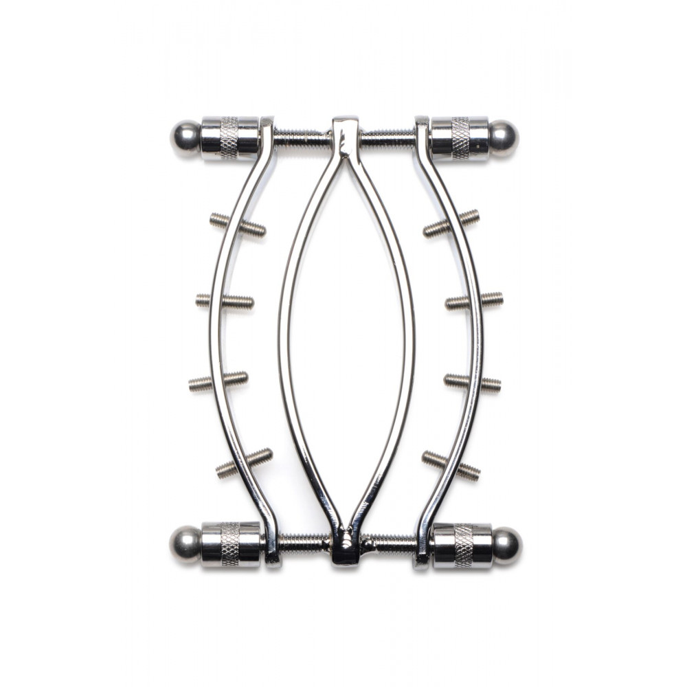 Наручники, веревки, бондажы, поножи - Зажим для половых губ Master Series Spread'Em Poker Vagina Clamp with Adjustable Pressure Screws 5