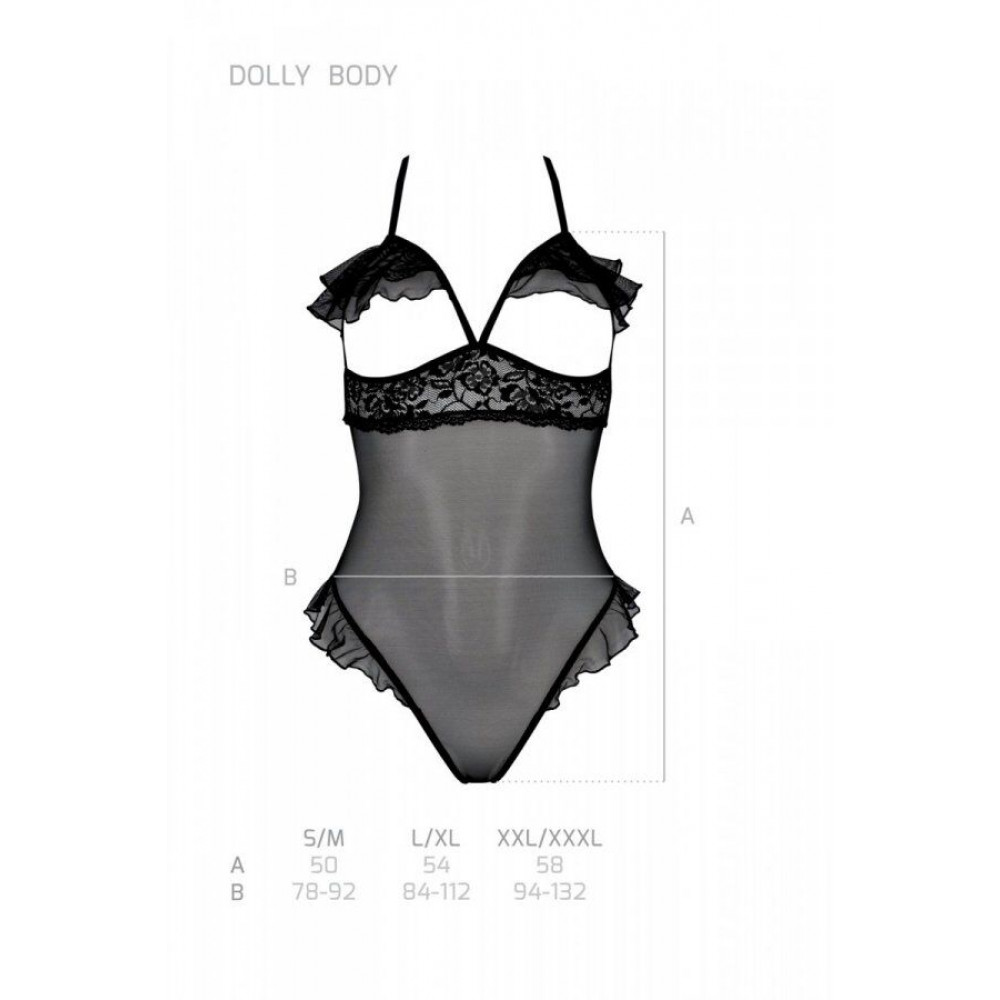 Эротическое боди - Боди DOLLY BODY black XXL/XXXL Passion 3