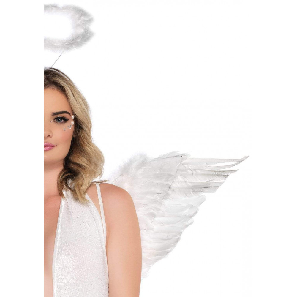 Эротические костюмы - Крылья ангела Leg Avenue Marabou Feather Angel Wings, настоящие перья 2
