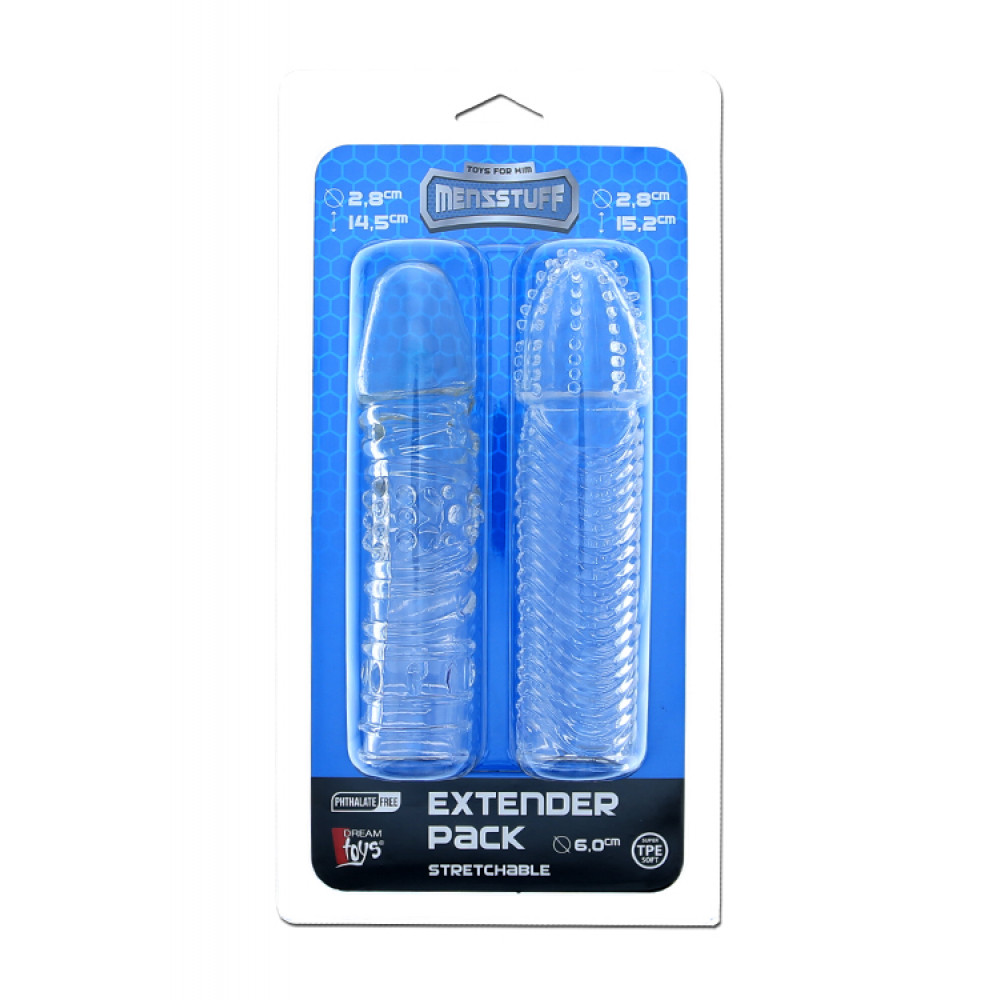 Насадки на член - Набор насадок MENZSTUFF EXTENDER PACK STRETCHABLE 1
