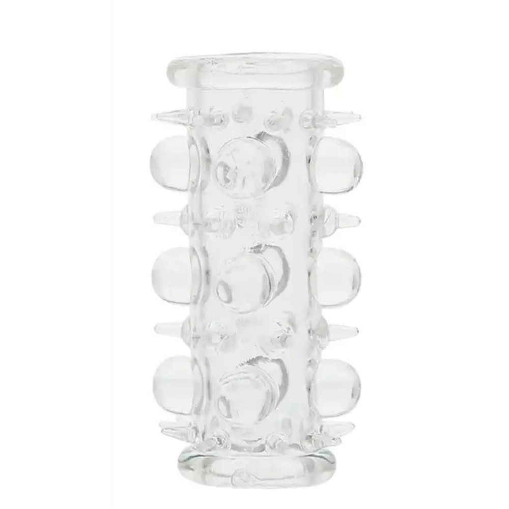 Эрекционные кольца и насадки на член - Насадка стимулирующая BOSS Stretchy Sleeve Clear, BS6700014