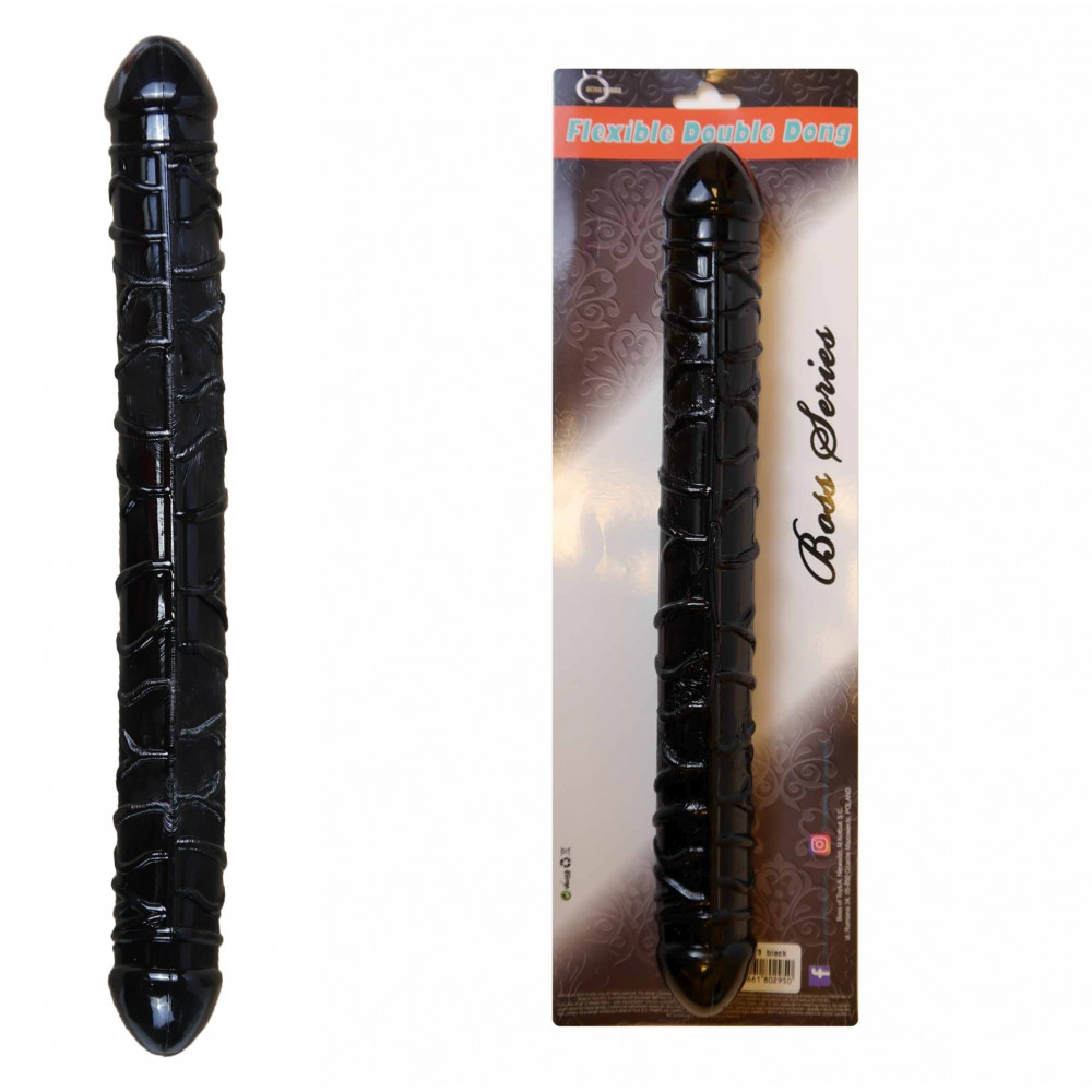 Фаллоимитатор - Двойной фаллоимитатор Boss Series: Flexible Double Dong Black, BS6700089