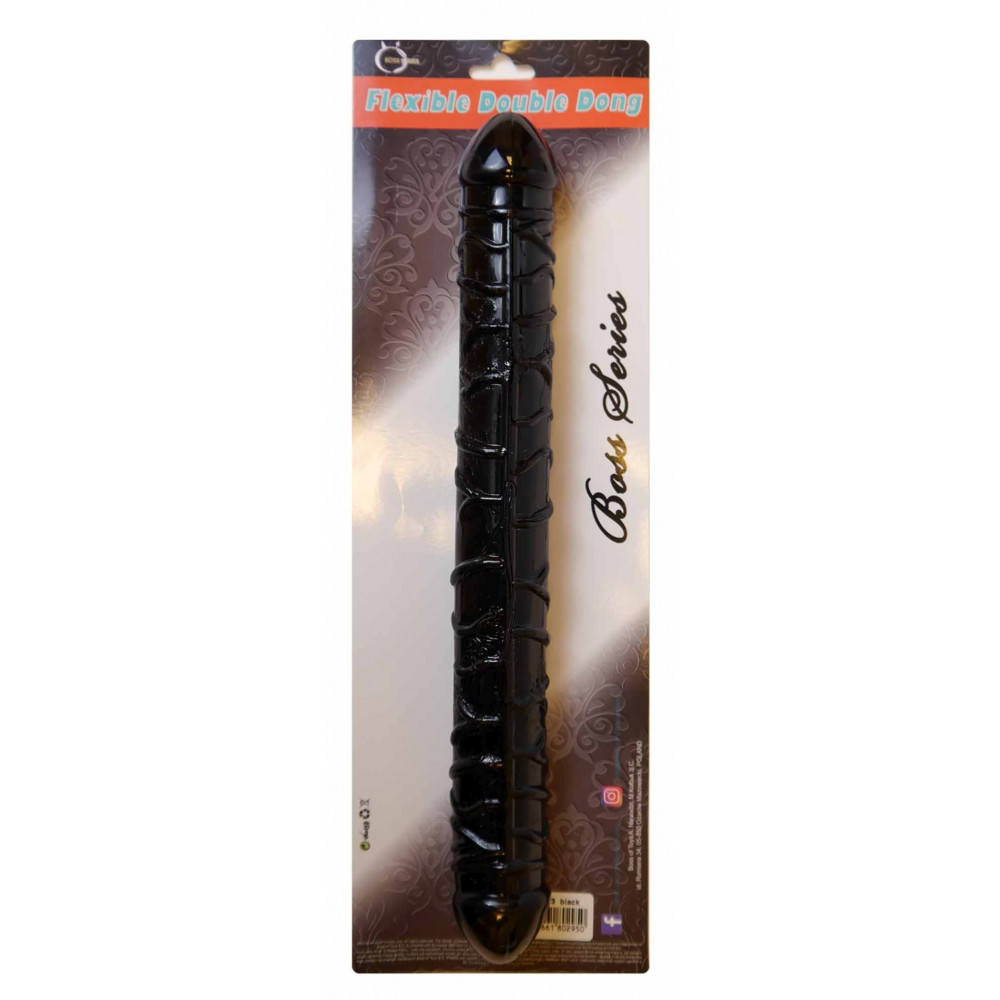 Фаллоимитатор - Двойной фаллоимитатор Boss Series: Flexible Double Dong Black, BS6700089 1