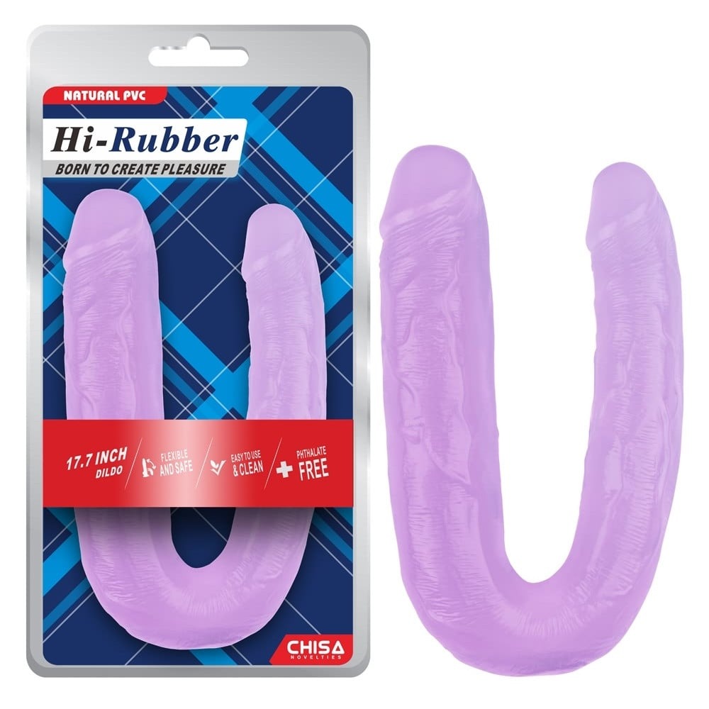 Секс игрушки - Фаллоимитатор двухсторонний Chisa Hi-Rubber, фиолетовый 45 см