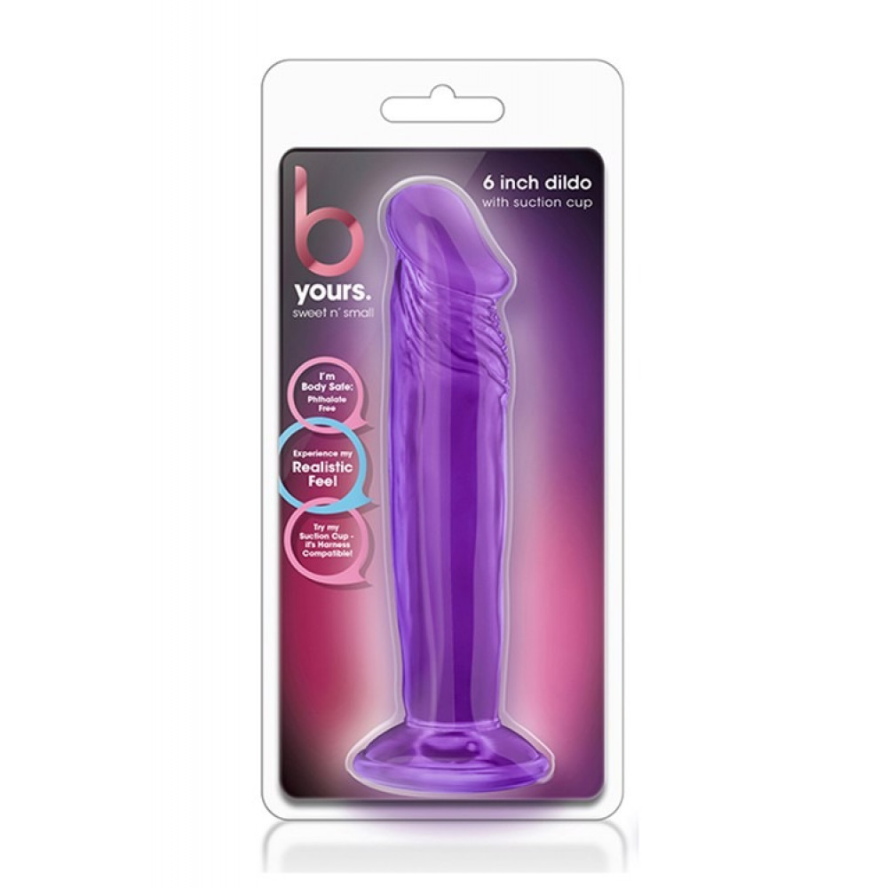 Секс игрушки - Фаллоимитатор реалистичный, на присоске Blush Yours Sweet N фиолетовый, 16.5 х 3.8 см 1