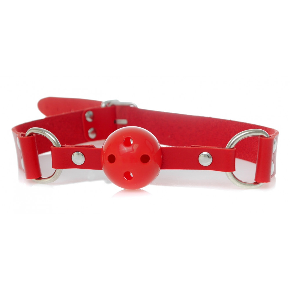 Электростимуляторы - Кляп Fetish Boss Series - Ball Gag rubber Red 2, BS6100034 7