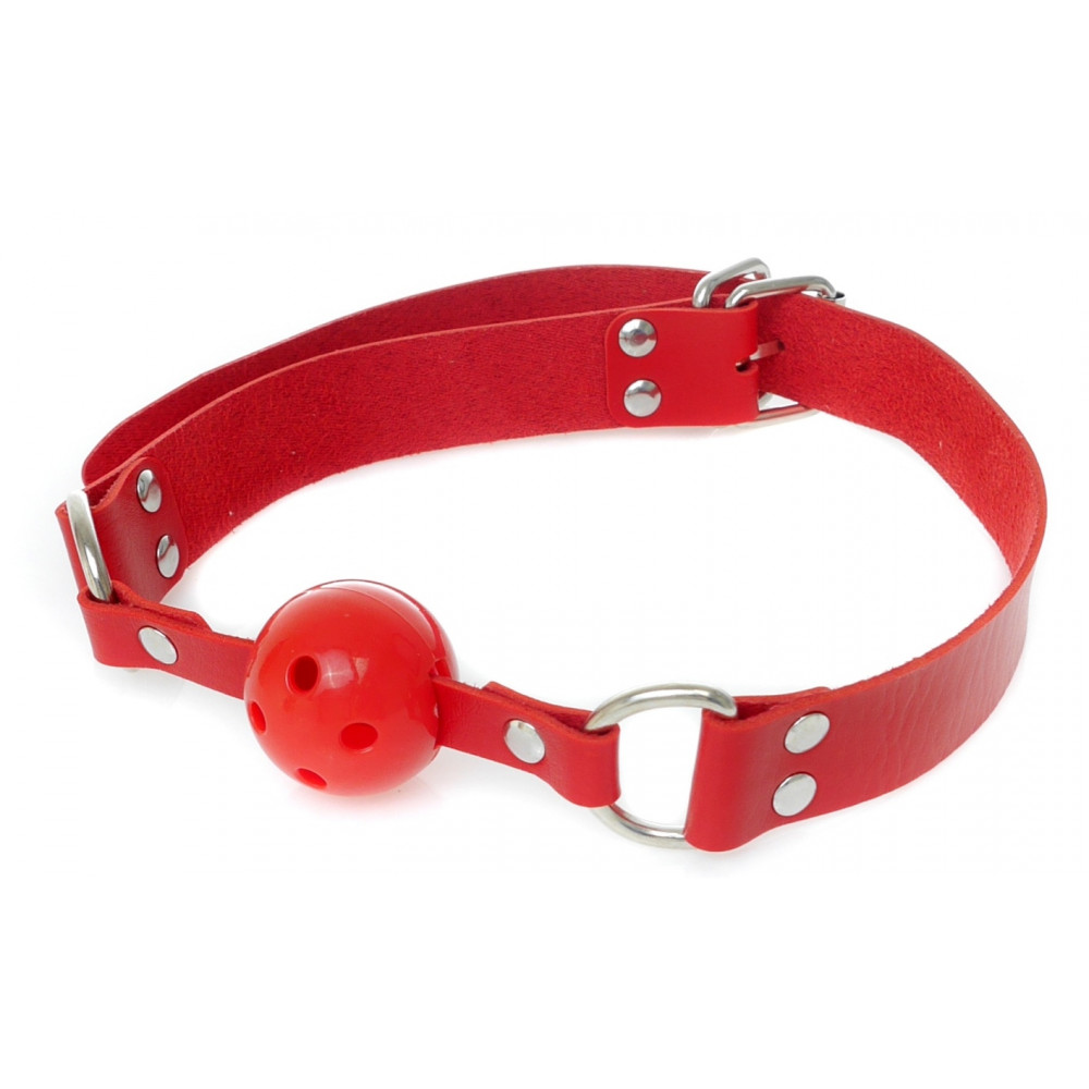 Электростимуляторы - Кляп Fetish Boss Series - Ball Gag rubber Red 2, BS6100034 4