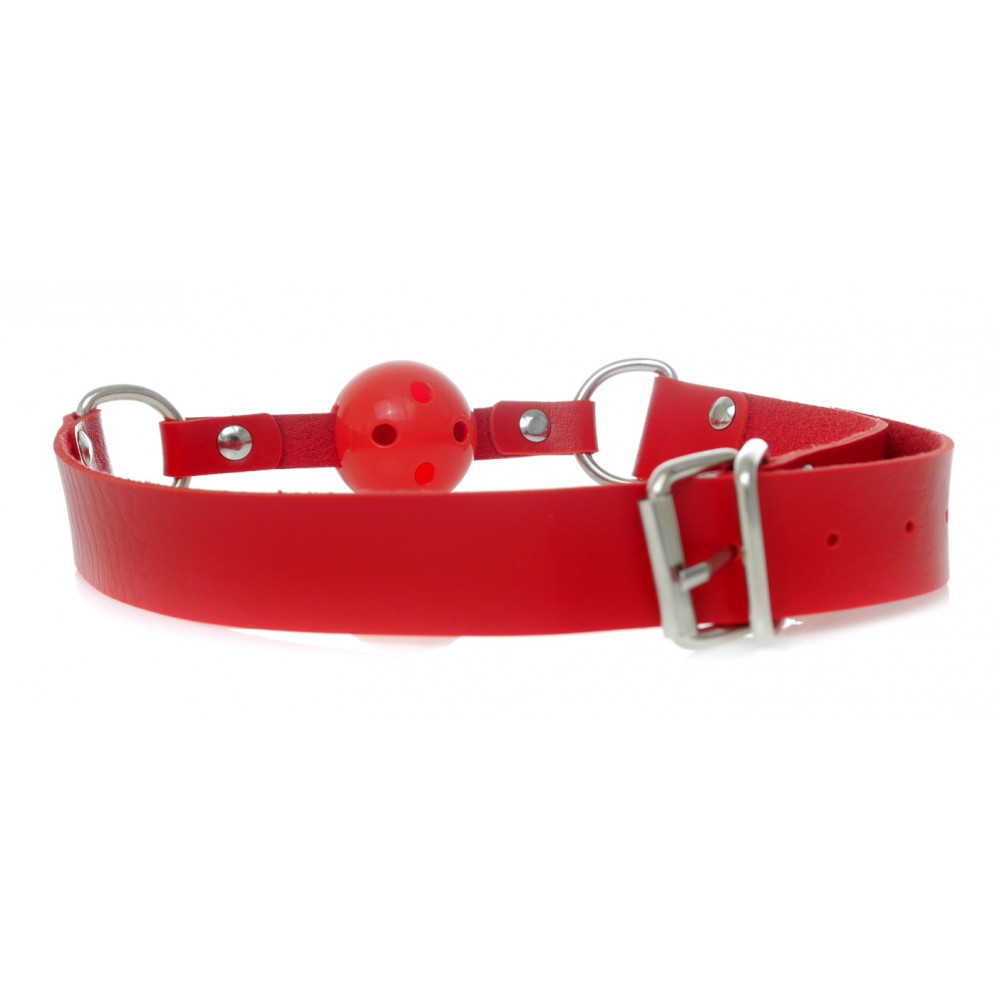 Электростимуляторы - Кляп Fetish Boss Series - Ball Gag rubber Red 2, BS6100034 5