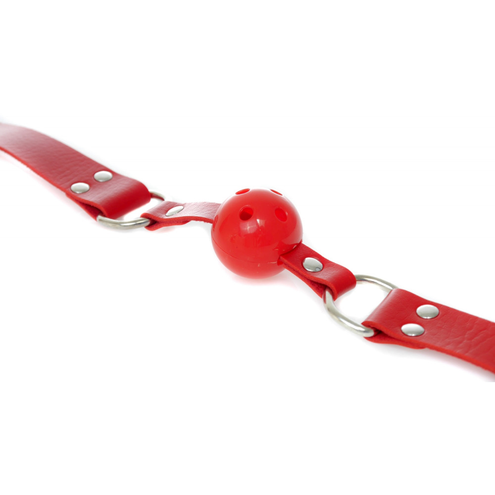 Электростимуляторы - Кляп Fetish Boss Series - Ball Gag rubber Red 2, BS6100034 8