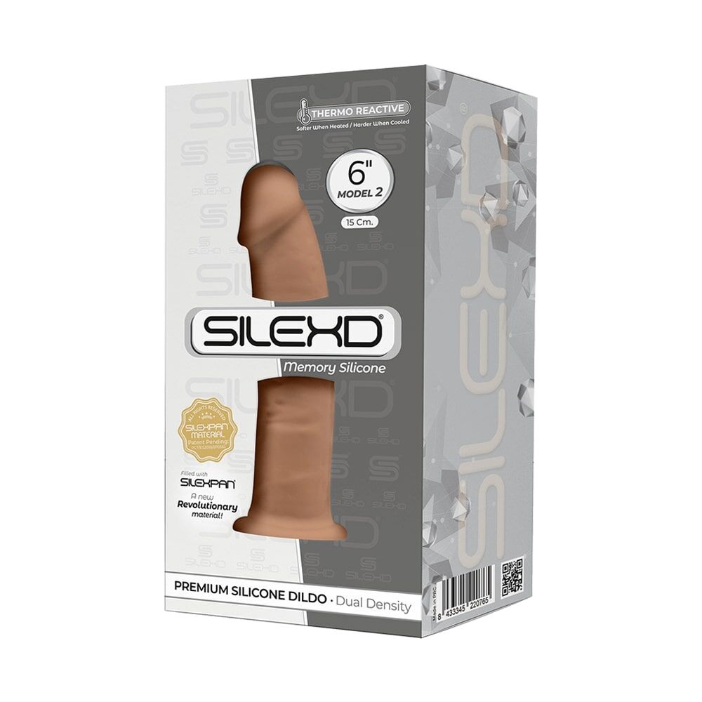 Фаллоимитаторы на присоске, двойные - Фаллоимитатор SilexD Robby Caramel (MODEL 2 size 6in), двухслойный, силикон+Silexpan, диаметр 3,5 см 1