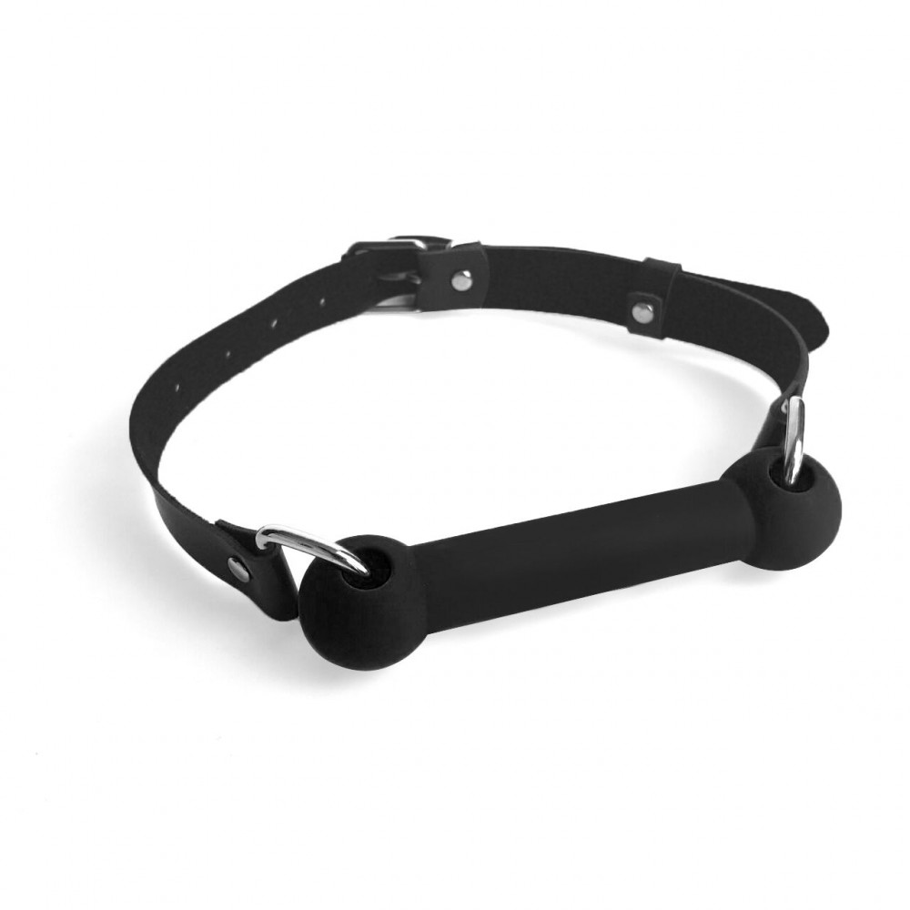 Кляп - Кляп Палка, силикон и натуральная кожа, Art of Sex - Gag Stick Silicon, Черный 4