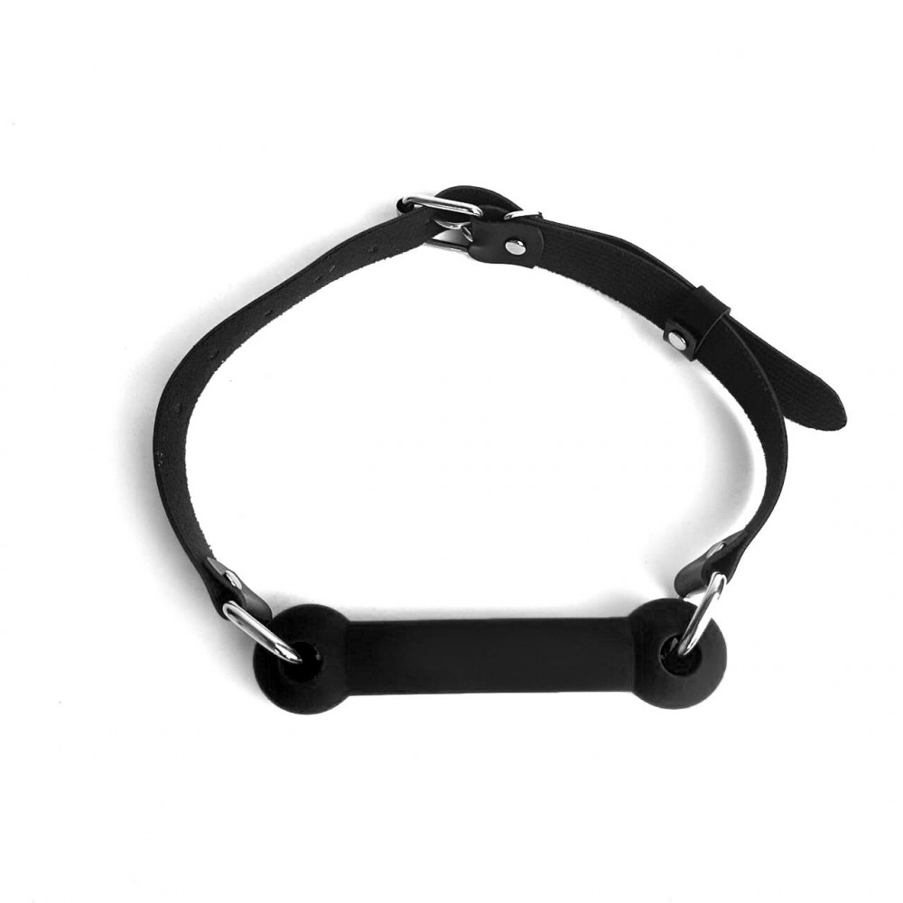 Кляп - Кляп Палка, силикон и натуральная кожа, Art of Sex - Gag Stick Silicon, Черный 3