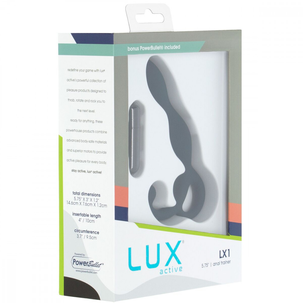 Массажёры простаты без вибрации - Массажер простаты Lux Active LX1 Anal Trainer 5.75″, Dark Blue, вибропуля в комплекте 1