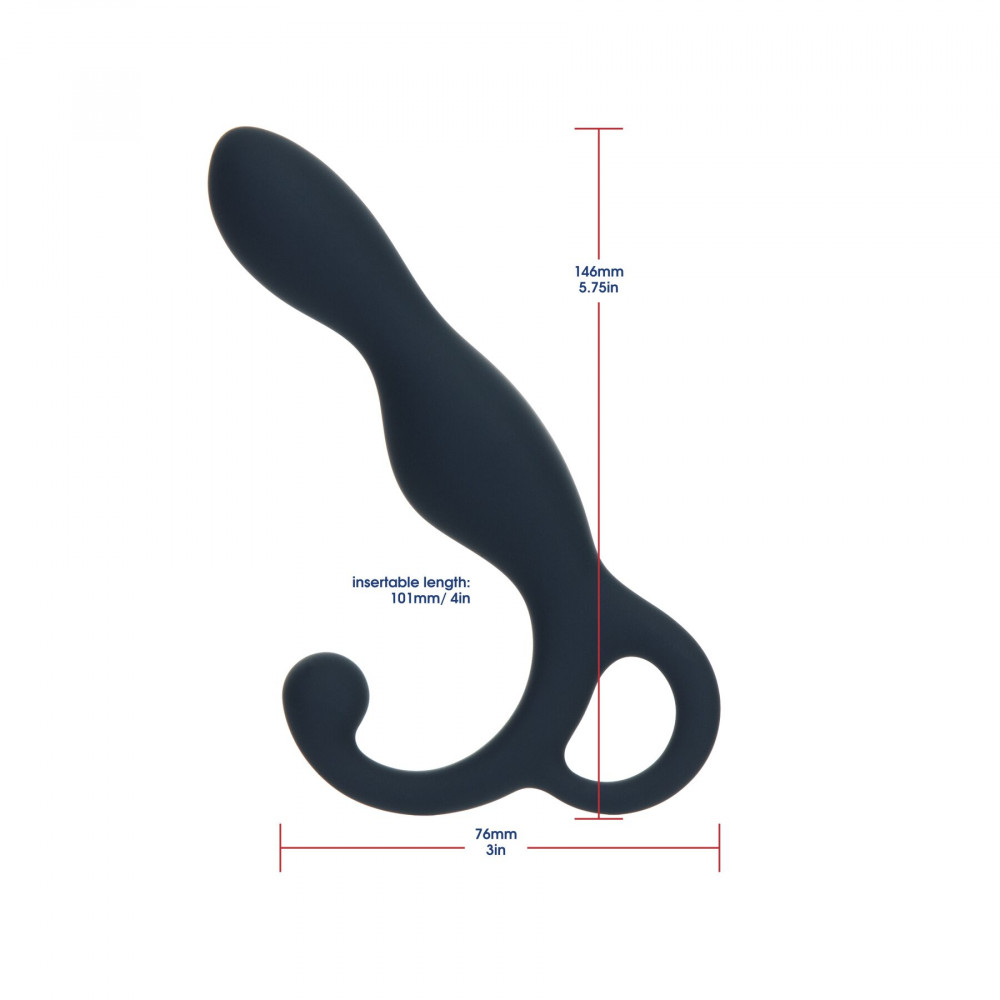 Массажёры простаты без вибрации - Массажер простаты Lux Active LX1 Anal Trainer 5.75″, Dark Blue, вибропуля в комплекте 4