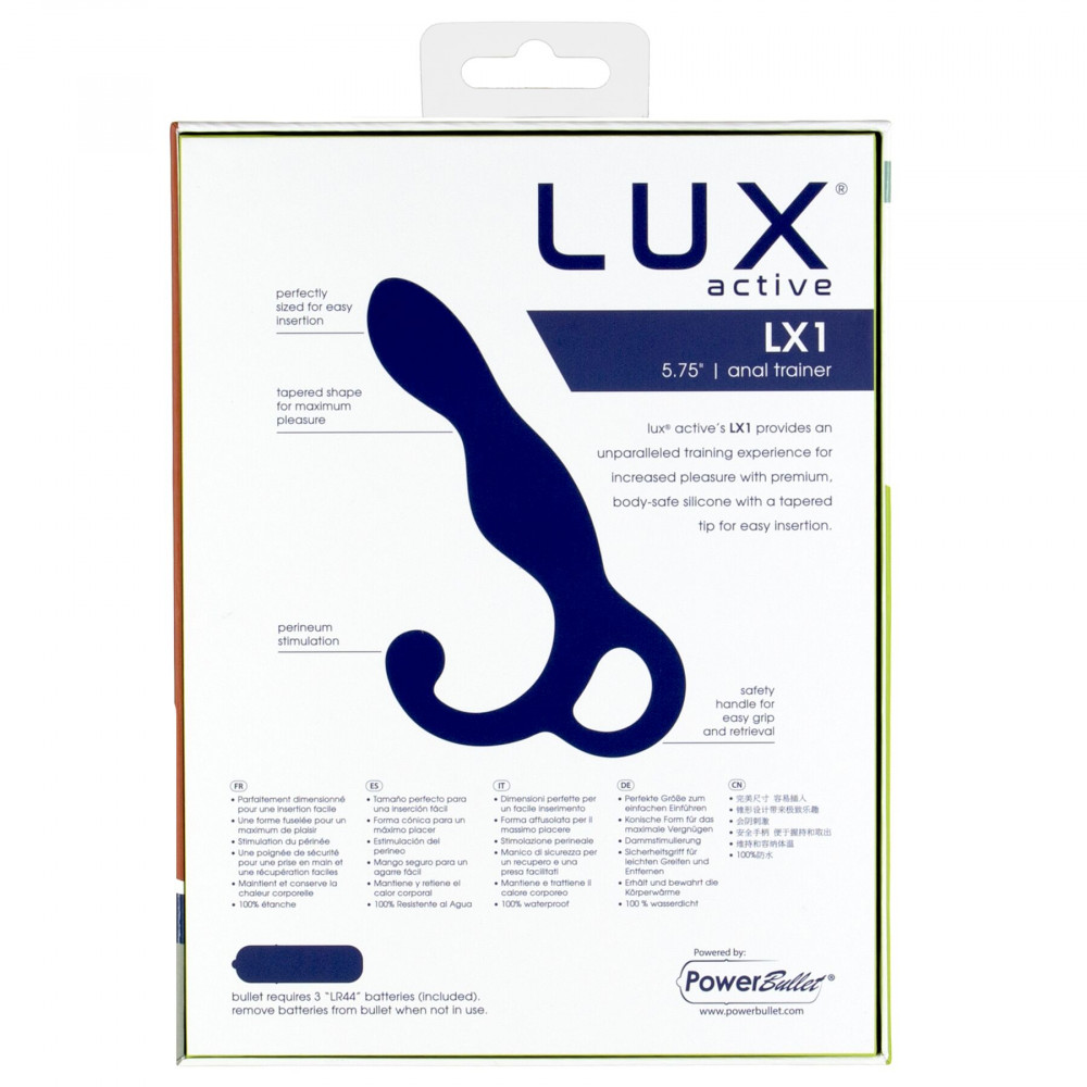 Массажёры простаты без вибрации - Массажер простаты Lux Active LX1 Anal Trainer 5.75″, Dark Blue, вибропуля в комплекте 2