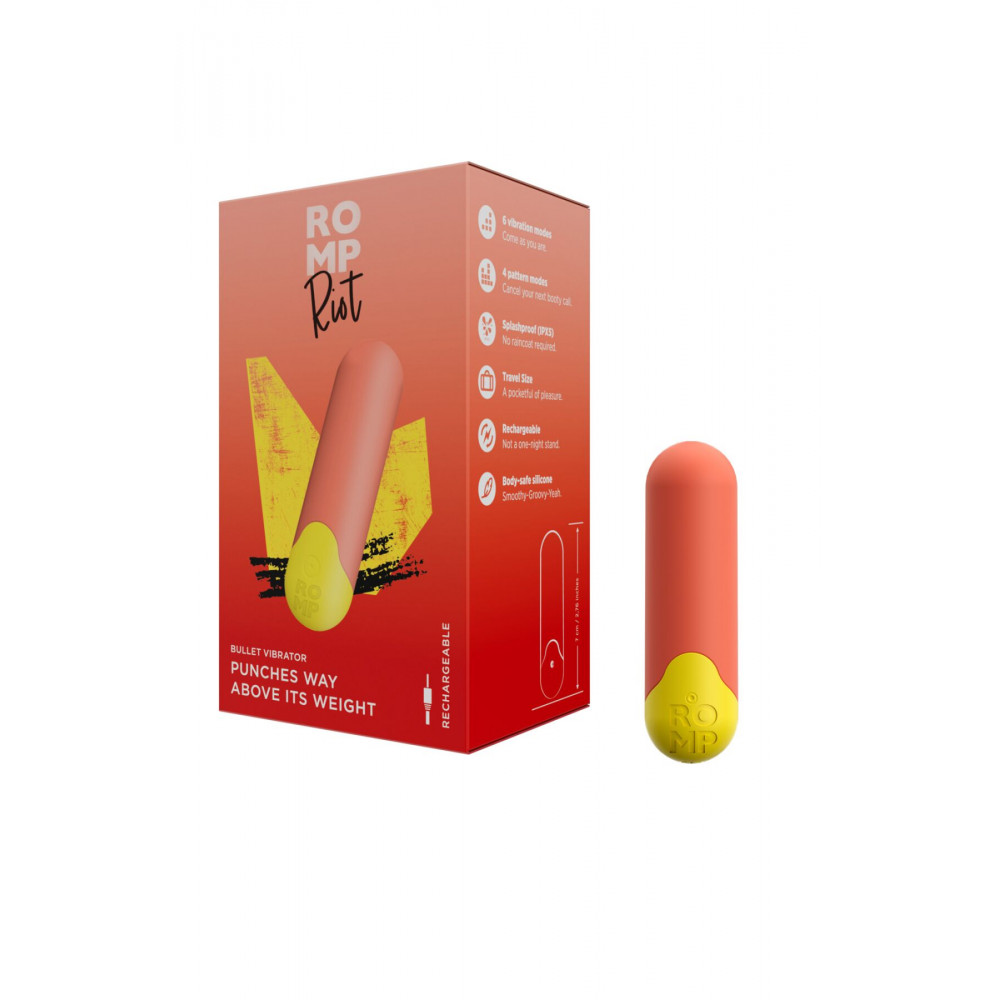 Клиторальный вибратор - Мощная вибропуля Romp Riot Light orange 1