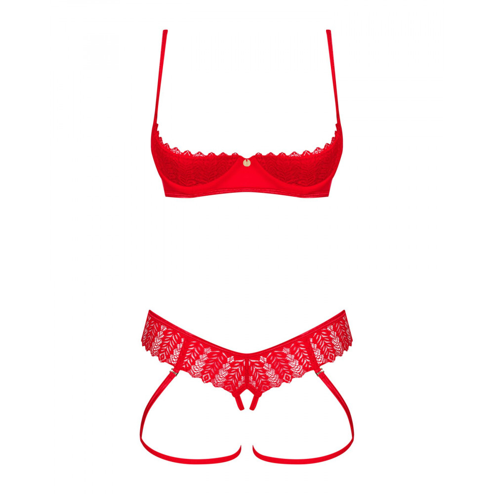 Эротические комплекты - Комплект Obsessive Ingridia 2-pcs crotchless set XS/S 5