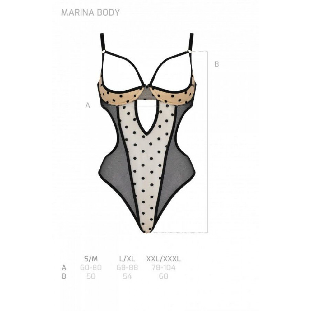 Эротическое боди - Боди MARINA BODY beige L/XL - Passion 4