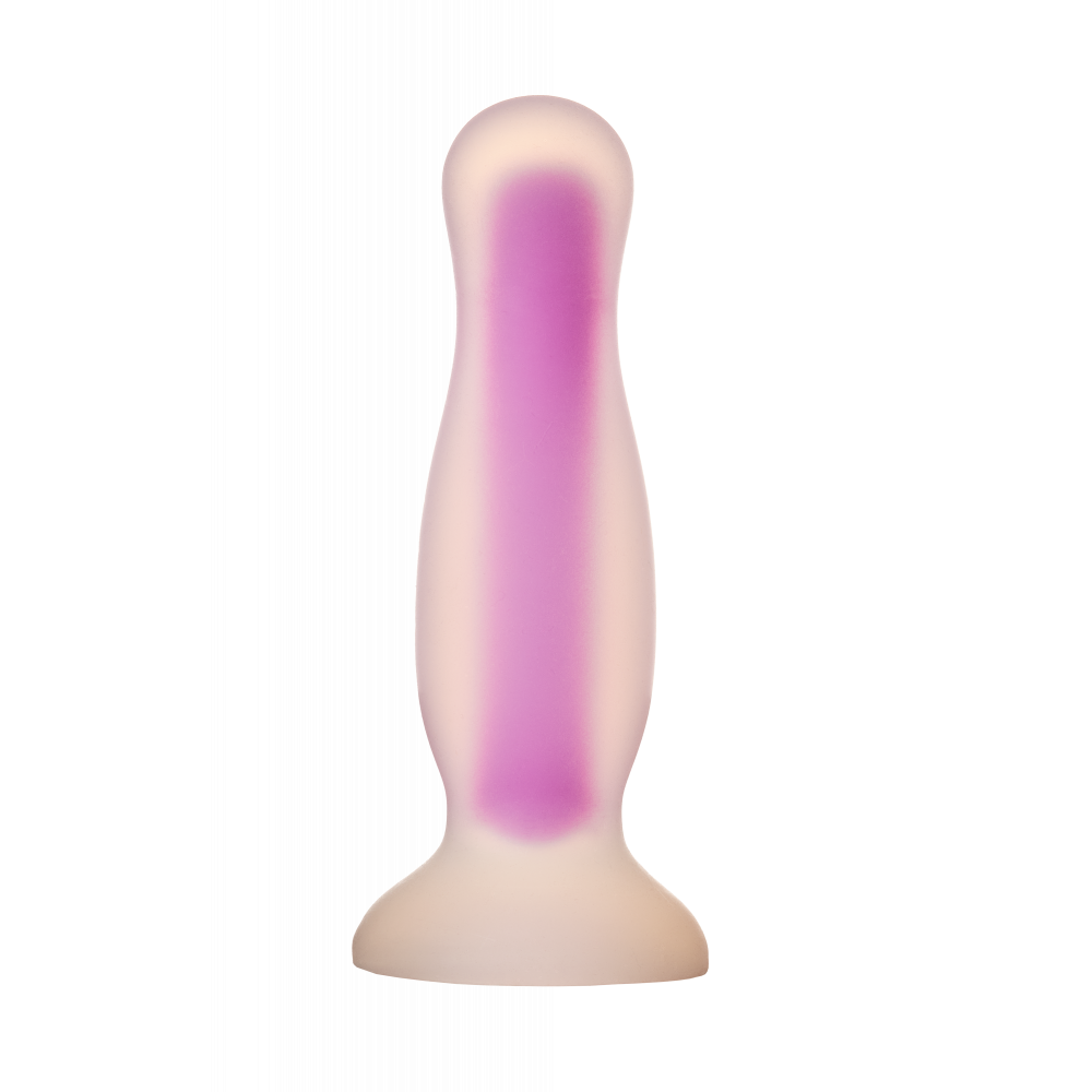 Секс игрушки - Светящаяся анальная пробка Dream Toys RADIANT SOFT SILICONE GLOW IN THE DARK PLUG MEDIUM PURPLE