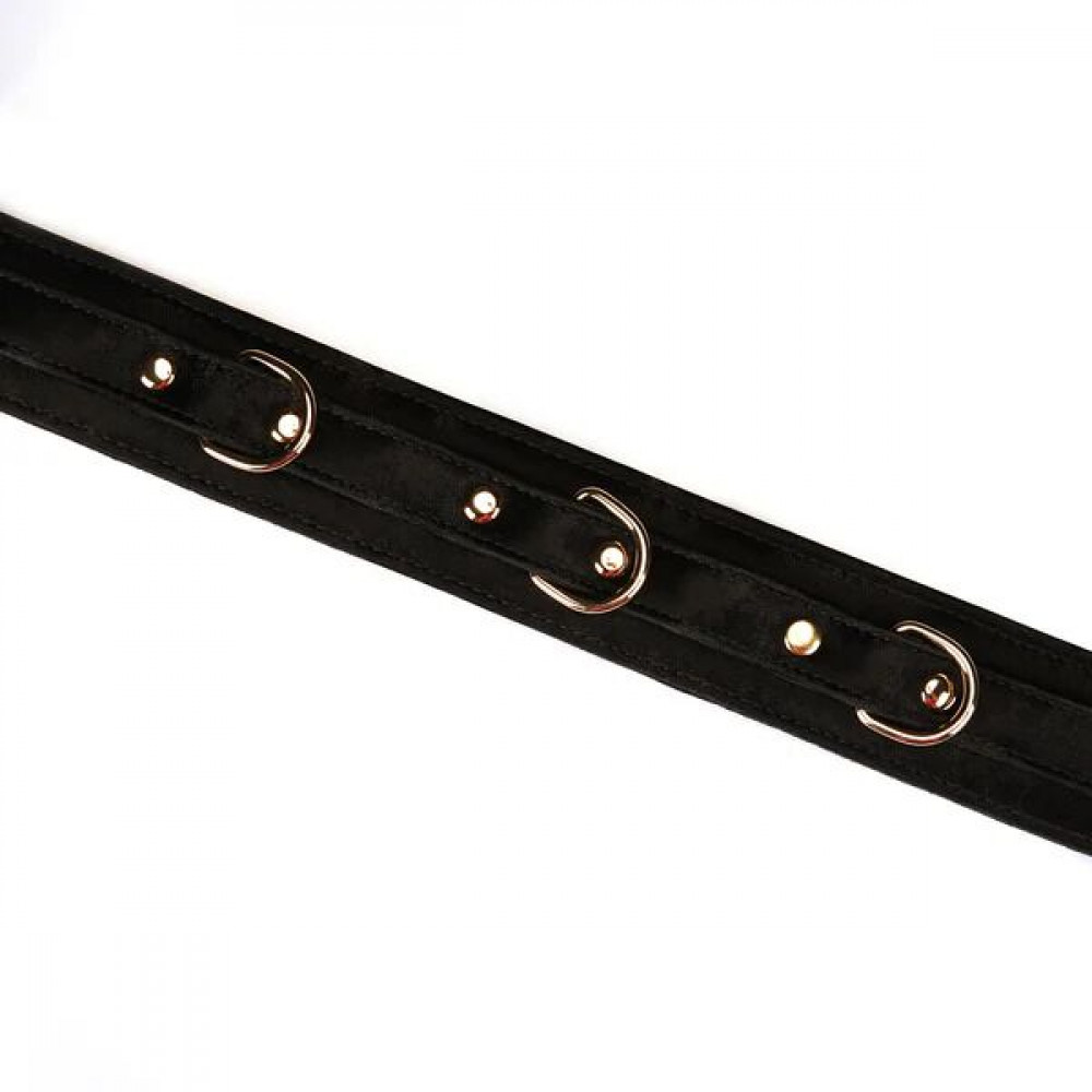 Ошейники, поводки - Ошейник с поводком Liebe Seele Boudoir Amor Collar with Leash Black 3