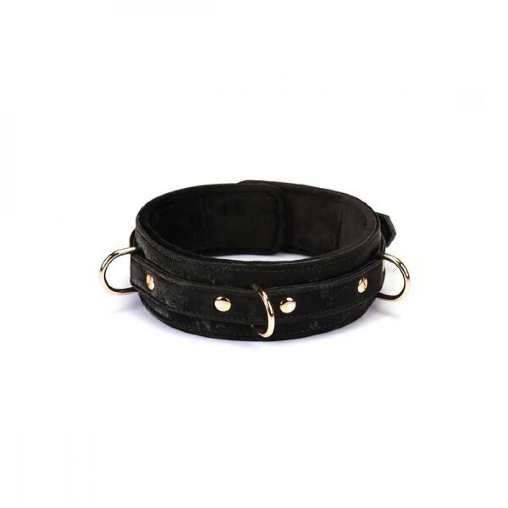 Ошейники, поводки - Ошейник с поводком Liebe Seele Boudoir Amor Collar with Leash Black 2