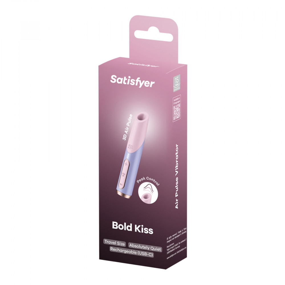 Вибраторы вакуумные - Вакуумный стимулятор Satisfyer Bold Kiss Violet 4
