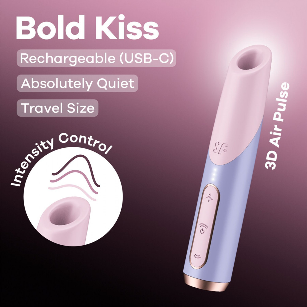 Вибраторы вакуумные - Вакуумный стимулятор Satisfyer Bold Kiss Violet 5