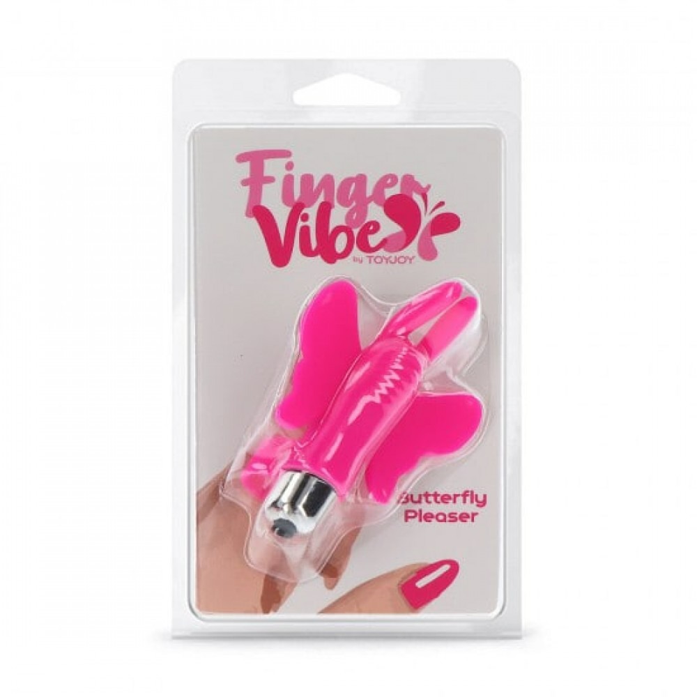 Секс игрушки - Вибратор на палец ToyJoy Butterfly Pleaser, розовый 1