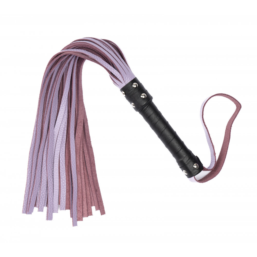 Электростимуляторы - Флоггер из натуральной кожи Flirty Leather - Lavender, BM-00009 2