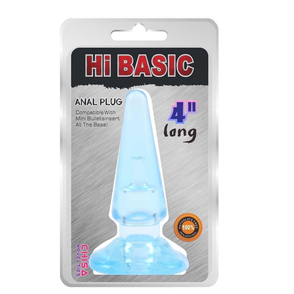Секс игрушки - Анальная пробка без вибро Chisa Hi-Basic 11 см/4 см, голубой 1