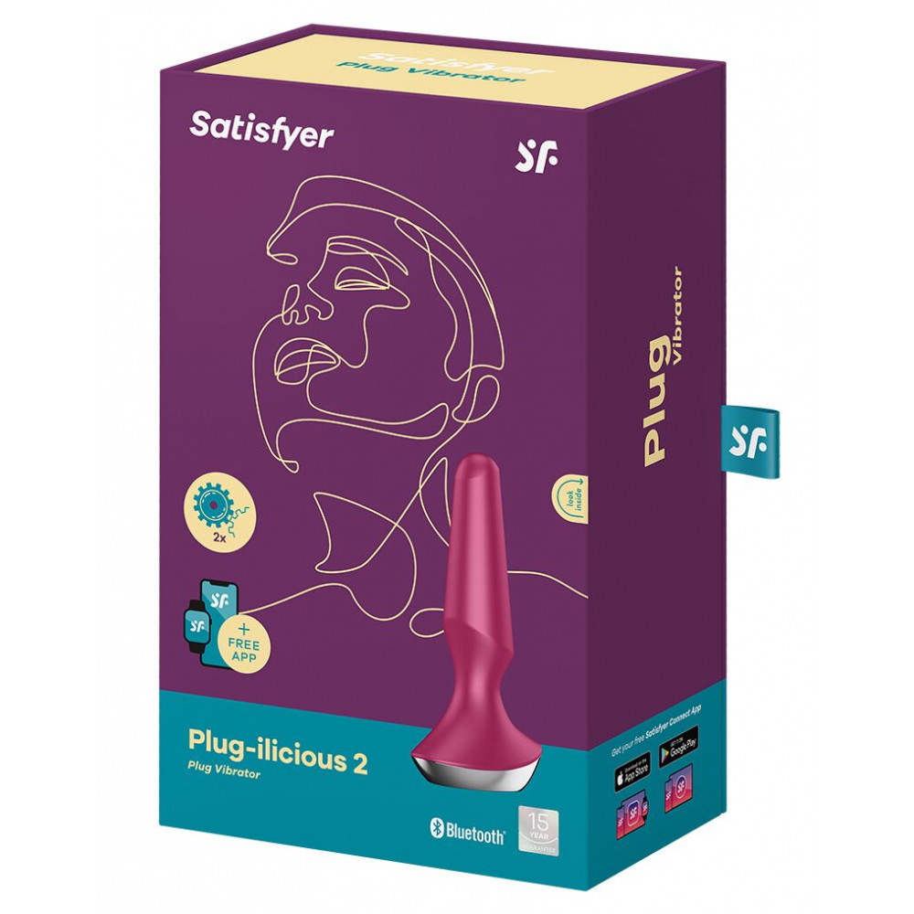 Анальные пробки с вибрацией - Анальная смарт-вибропробка Satisfyer Plug-ilicious 2 Berry 1