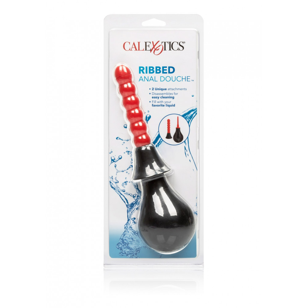 Секс игрушки - Анальный душ с насадкой елочкой CalExotics красно-черный, 10.2 х 2 см 1